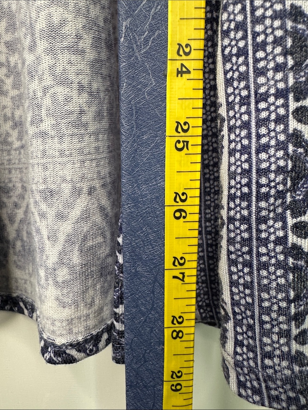 Dalia blue and white boho-patterned open front cardigan size XL - Picture 11 of 16